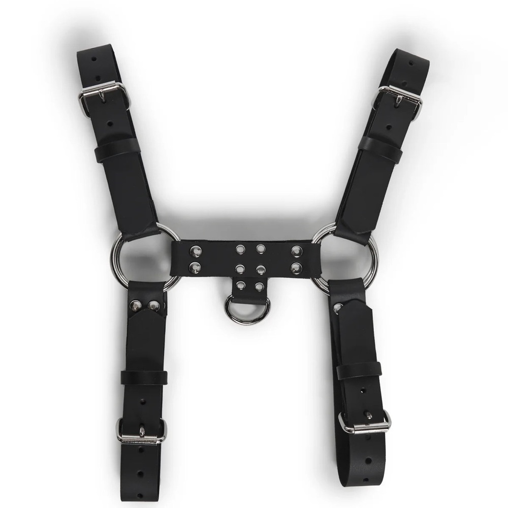 Women's Black Leather Over Shirt Harness
